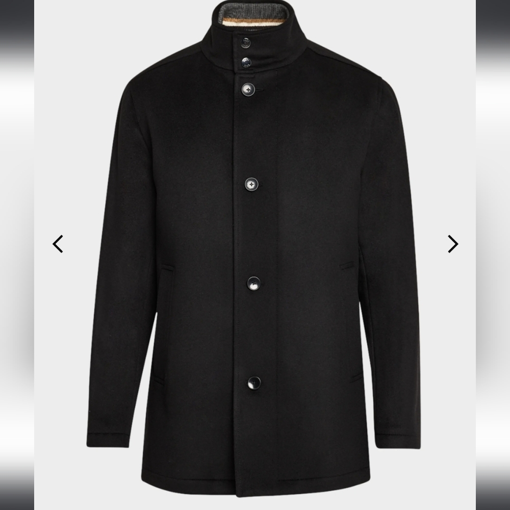 Black Boss cashmere wool coat